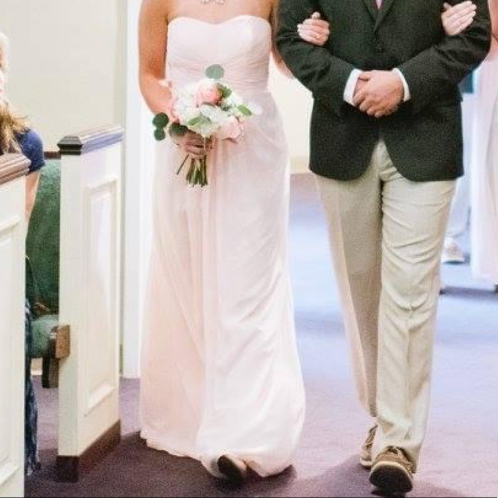 David’s bridal petal pink bridesmaid dress